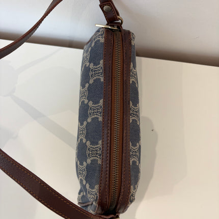 Sac Celine épaule toile bleu jean