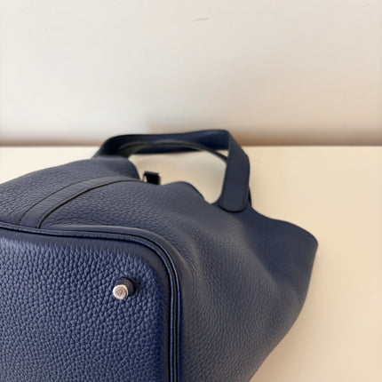 Sac Hermès Picotin 22 bleu marine