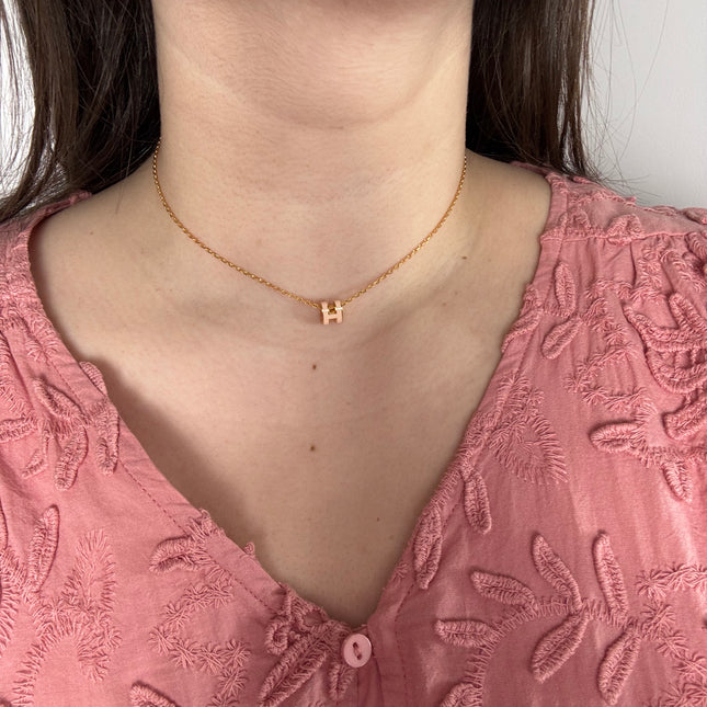 Collier Hermès Mini Pop H Rose dragée