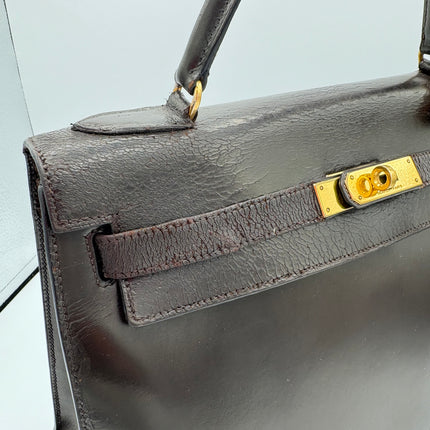 Sac Hermès Kelly 32 vintage marron