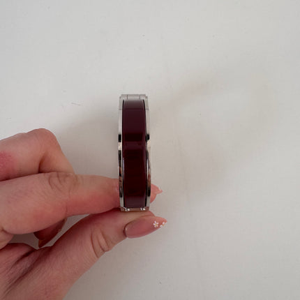 Bracelet Hermès Charnière émail bourgogne S