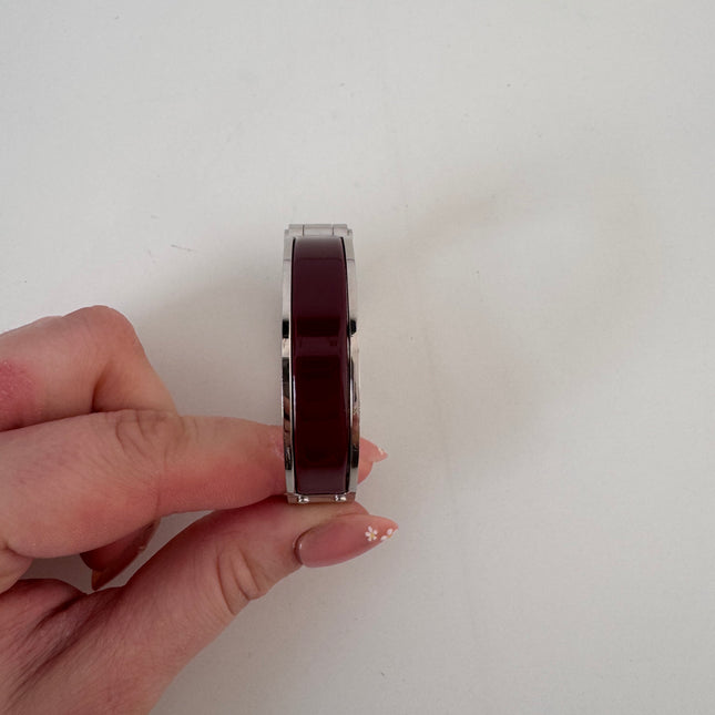 Bracelet Hermès Charnière émail bourgogne S