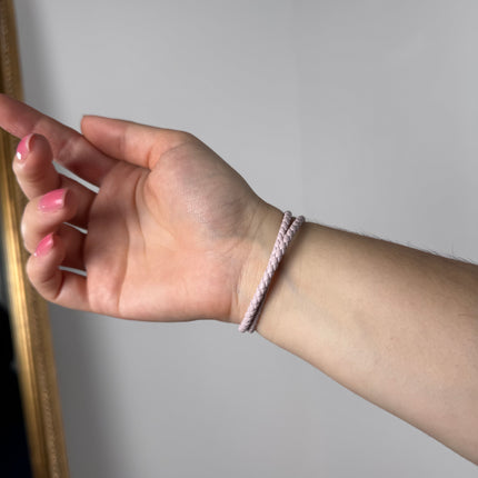 Bracelet Hermès Roulis Double Tour Mauve Pâle T2