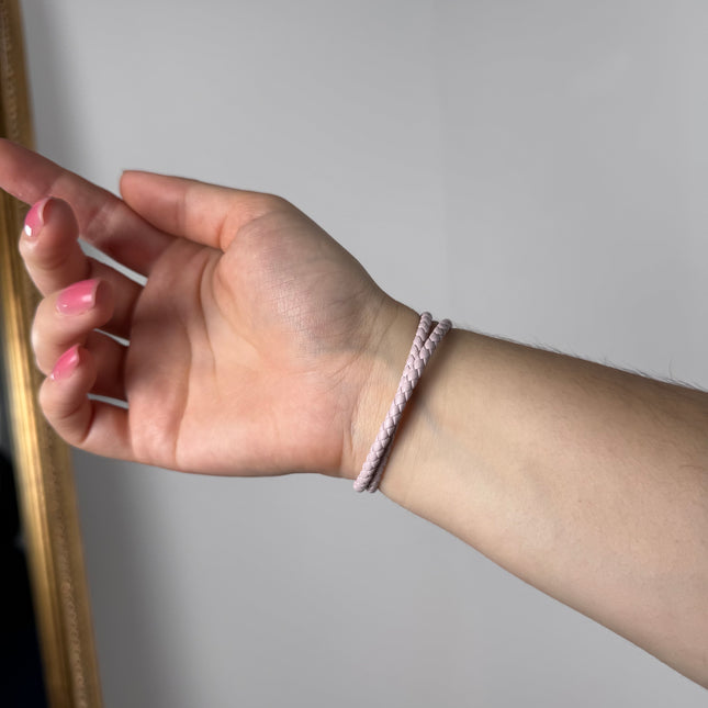 Bracelet Hermès Roulis Double Tour Mauve Pâle T2