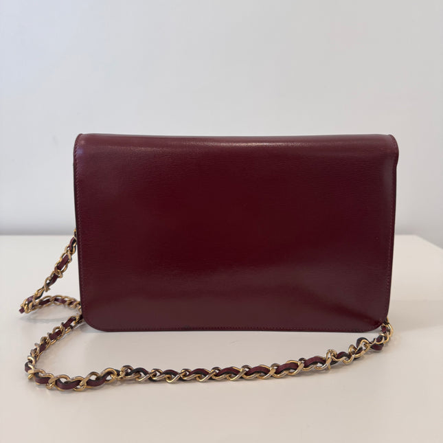 Sac Chanel Épaule Vintage Bordeaux