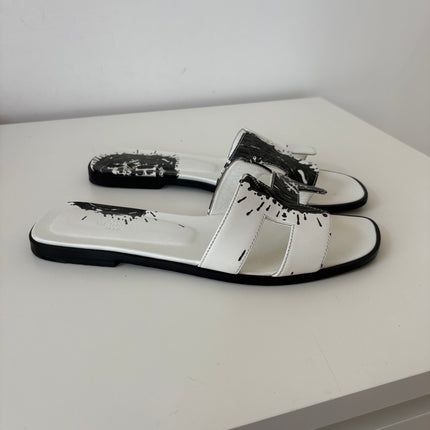Sandales Hermès Oran Noir et Blanc T40