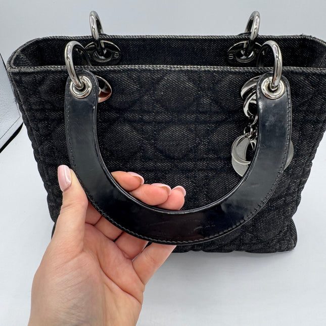 Sac Lady Dior Medium Tissu Jean Noir Dior