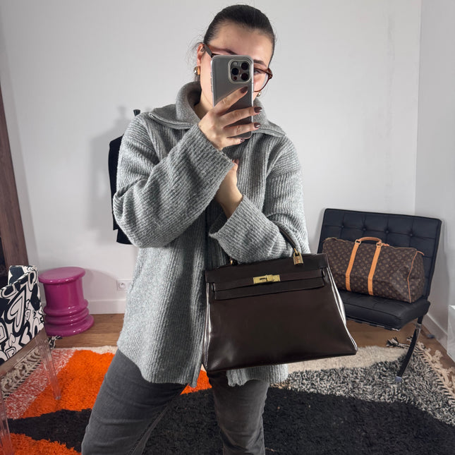 Sac Kelly 32 Hermès Chocolat
