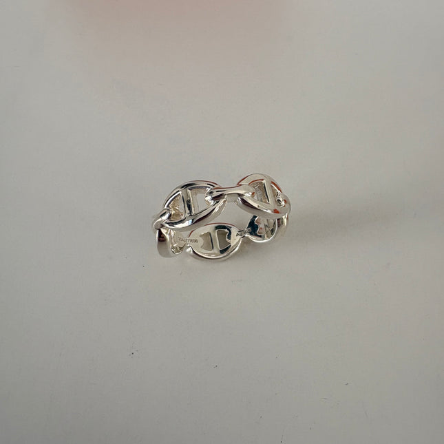 Bague Hermès chaîne d’ancre T53