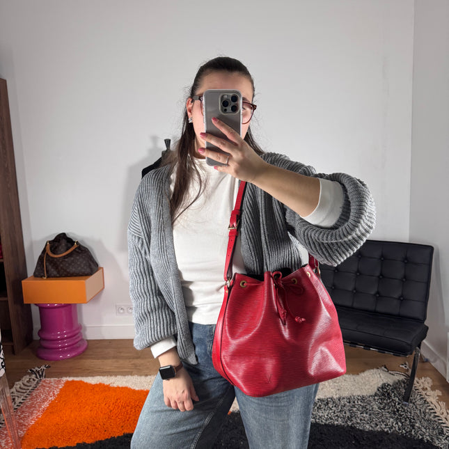 Sac Louis Vuitton Noé PM Épi Rouge