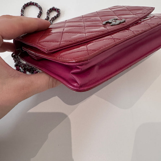 Sac Chanel Wallet on chain framboise