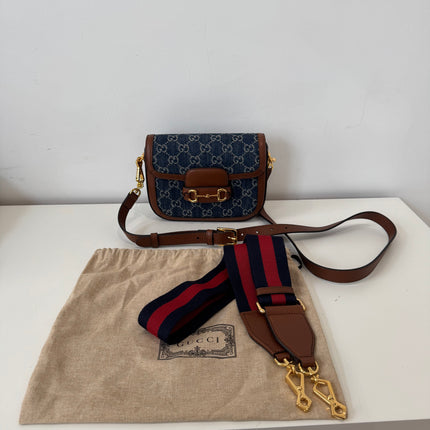 Sac Gucci Horsebit 1955 PM Denim
