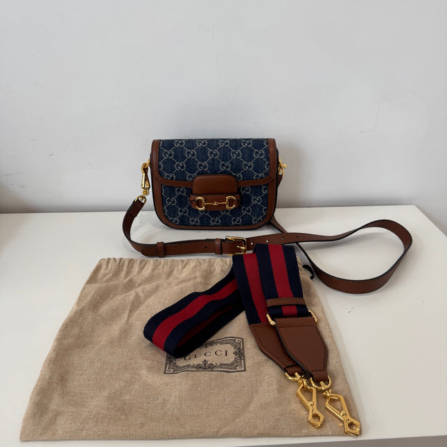 Sac Gucci Horsebit 1955 PM Denim