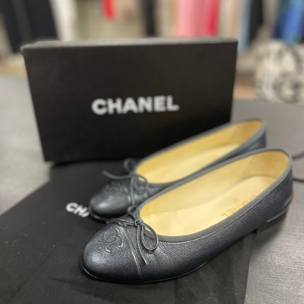 Ballerines Chanel bleues Metalisees T39