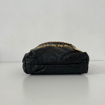 Sac chanel mini 22 cuir noir bandoulière