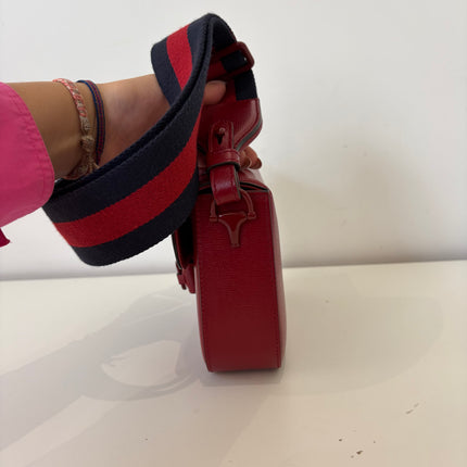 Sac Gucci Horsebit 1955 PM Cuir Rouge Éteint