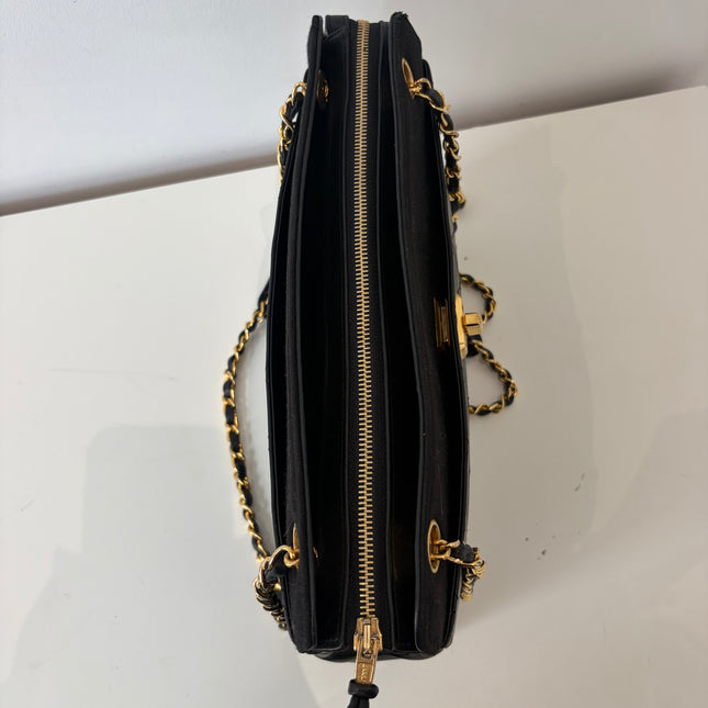 Sac Chanel Cabas Cuir & Tissu vintage