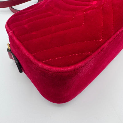 Sac Gucci GG Marmont Velours Velvet Rouge