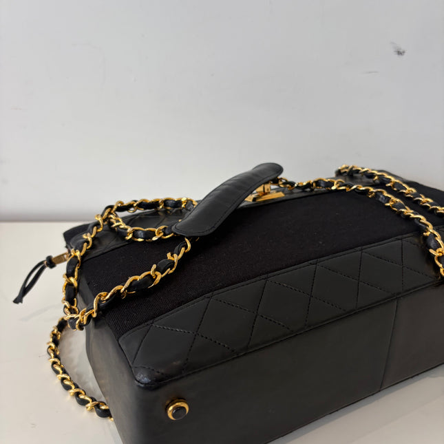 Sac Chanel Cabas Cuir & Tissu vintage