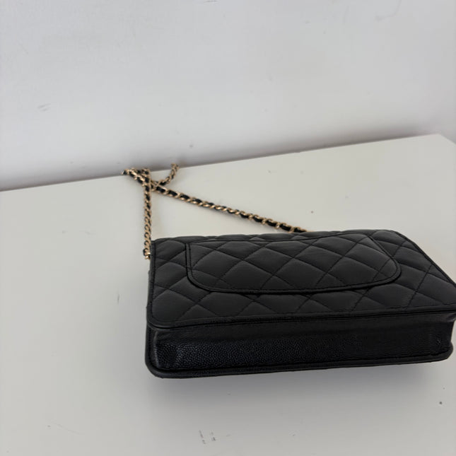 Sac Chanel Wallet on chain cuir caviar Noir