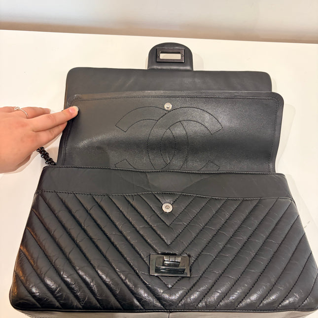 Sac Chanel Grand 2.55 Chevrons Noir