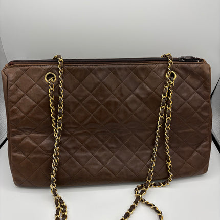 Sac shopping Chanel vintage chocolat