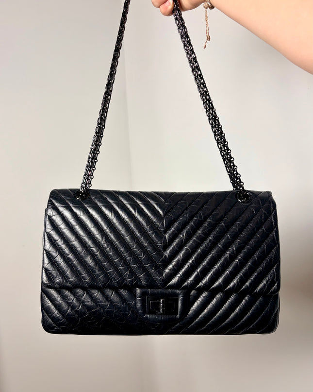 Sac Chanel Grand 2.55 Chevrons Noir