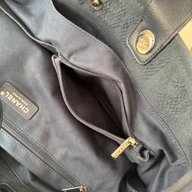 Cabas Chanel Deauville navy blue