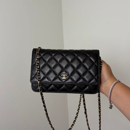 Sac Chanel Wallet on chain cuir caviar Noir