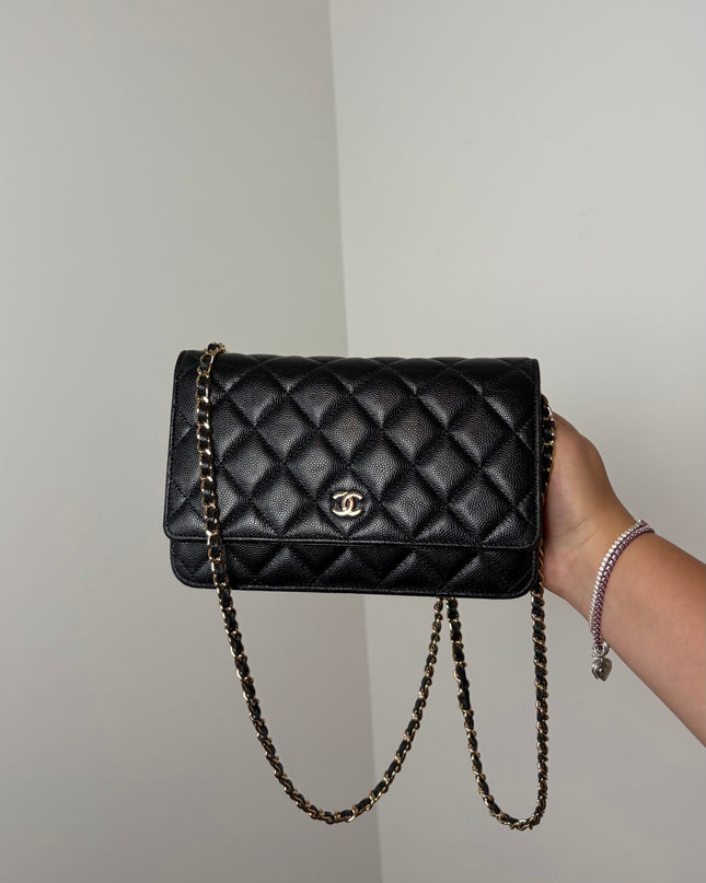 Sac Chanel Wallet on chain cuir caviar Noir