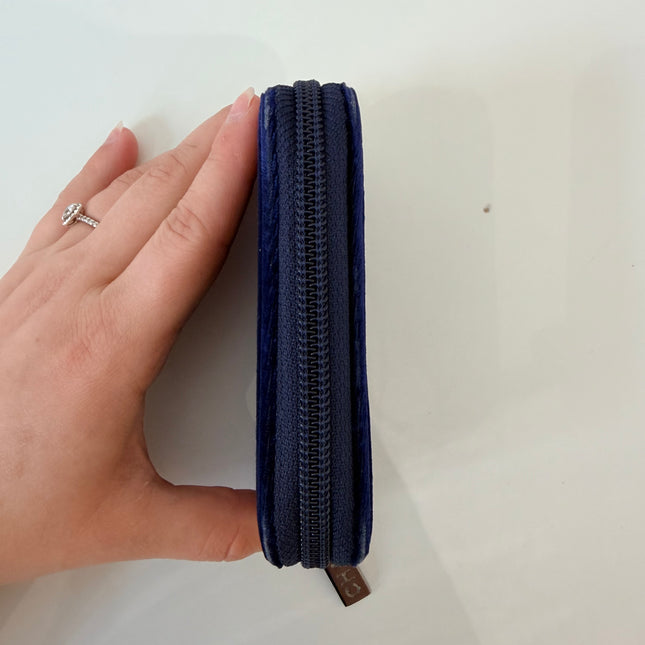 Porte monnaie Chanel bleu velours