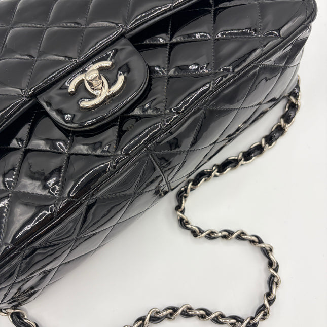 SAC CHANEL GRAND TIMELESS VERNIS NOIR