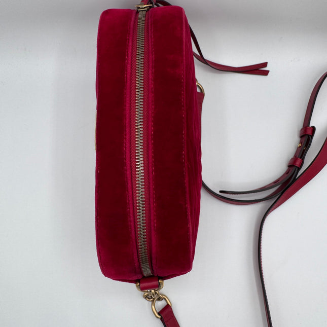 Sac Gucci GG Marmont Velours Velvet Rouge