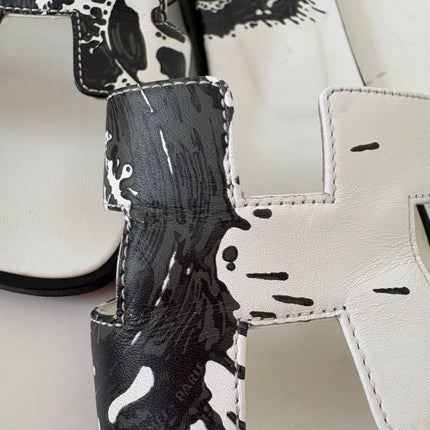 Sandales Hermès Oran Noir et Blanc T40
