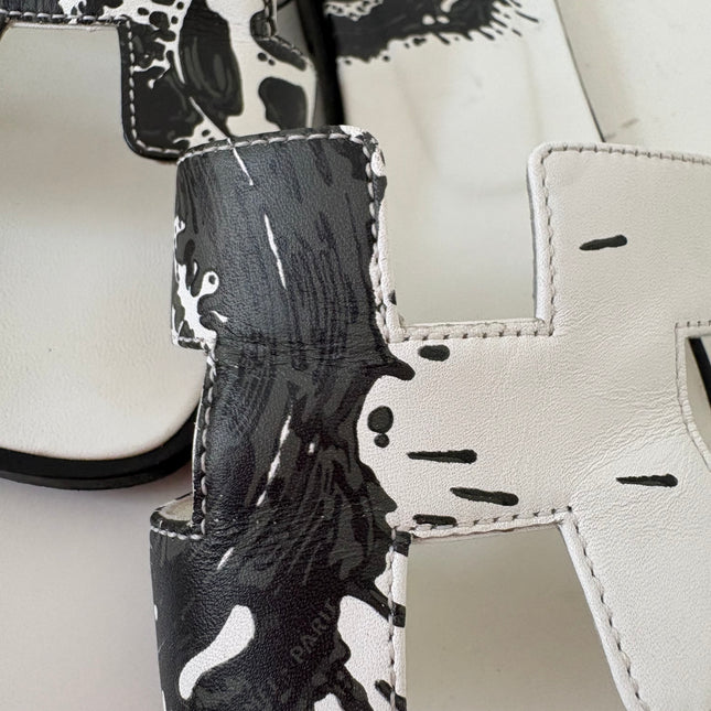 Sandales Hermès Oran Noir et Blanc T40