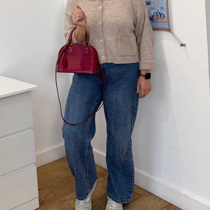 Sac Louis Vuitton bb Alma cuir épi framboise