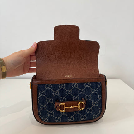 Sac Gucci Horsebit 1955 PM Denim