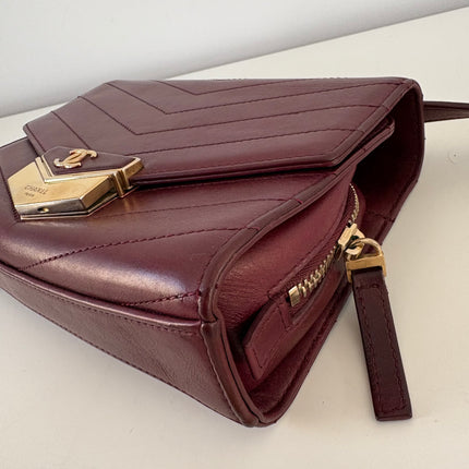 Sac Chanel chevrons bordeaux
