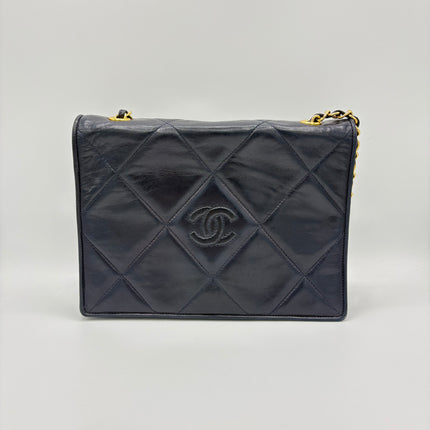 Sac Chanel Single flap marine