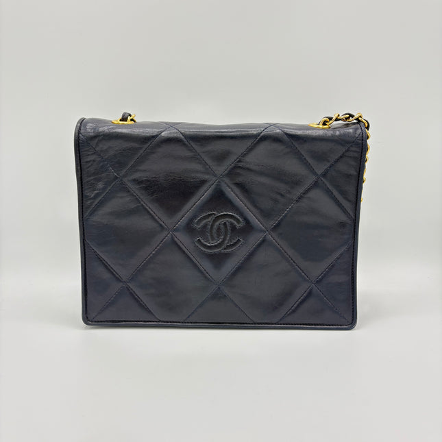 Sac Chanel Single flap marine