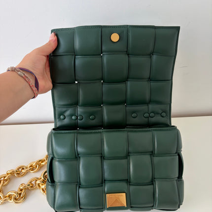 Sac Bottega Veneta cassette vert sapin