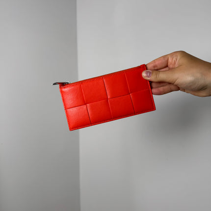 Portefeuille Bottega Veneta Plat Cassette Orange