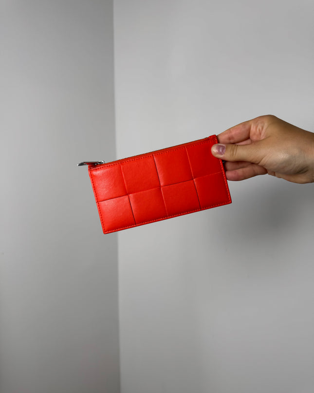 Portefeuille Bottega Veneta Plat Cassette Orange
