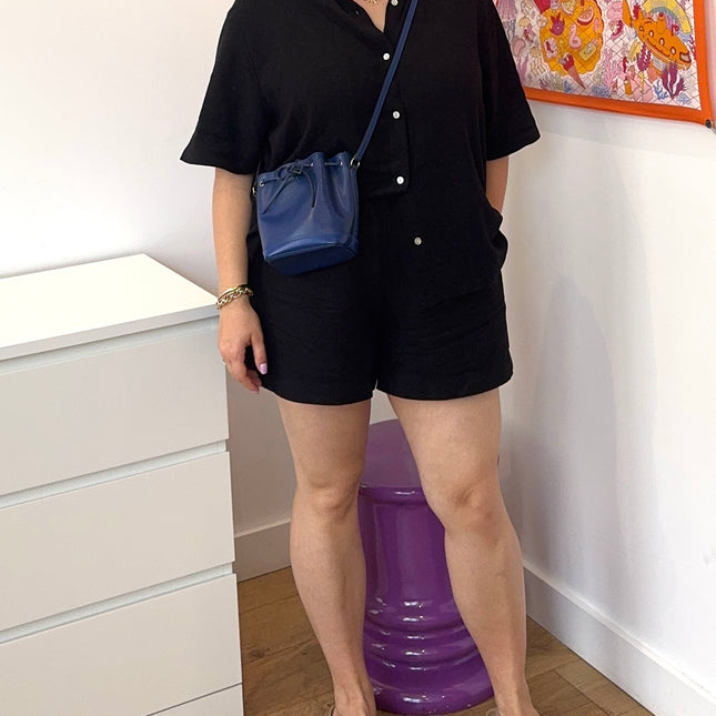 Sac Louis Vuitton Nano Noé Cuir Épi Marine