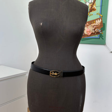 Ceinture Celine cuir noir Calèche T100