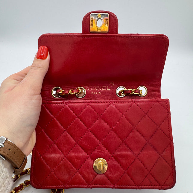 Sac Chanel Mini Timeless Vintage Rouge