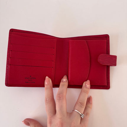 Portefeuille Louis Vuitton Cuir Épis Rouge