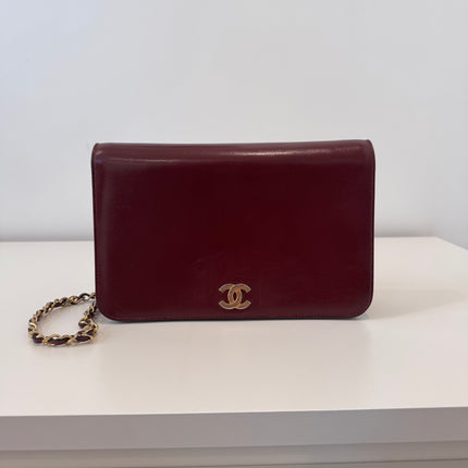 Sac Chanel Épaule Vintage Bordeaux