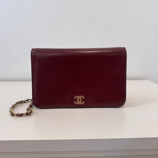 Sac Chanel Épaule Vintage Bordeaux