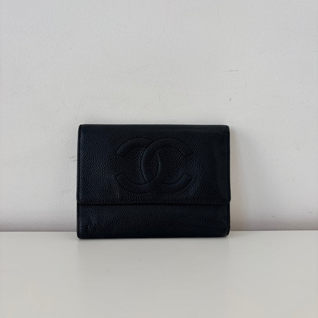 Portefeuille Chanel CC Caviar noir